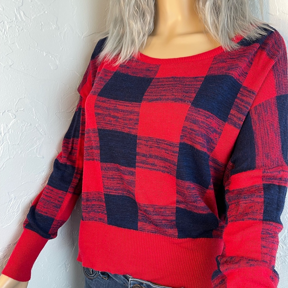 Ralph Lauren Denim Supply Womens buffalo plaid Crewneck sweater large
